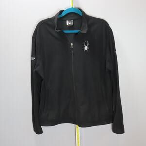 Spyder Black Full Zip Fleece Jacket Mens Medium Outdoor Performance